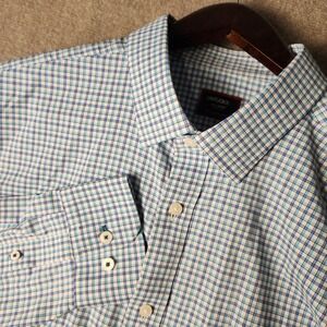 UNTUCKit XX Large Mens Blue Plaid Long Sleeve Button Down Casual Shirt